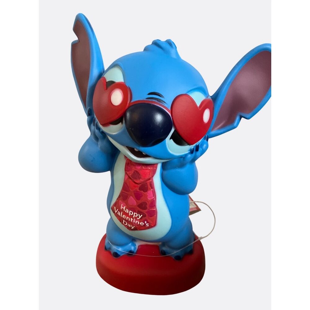 Disney Stitch Valentines Day Figurine Heart Eyes Blue and Red 12 inch Tall